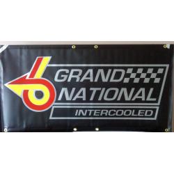 Grand National Intercooled 4 FT x 2 FT premium 13 oz vinyl banner, black with red and yellow lettering